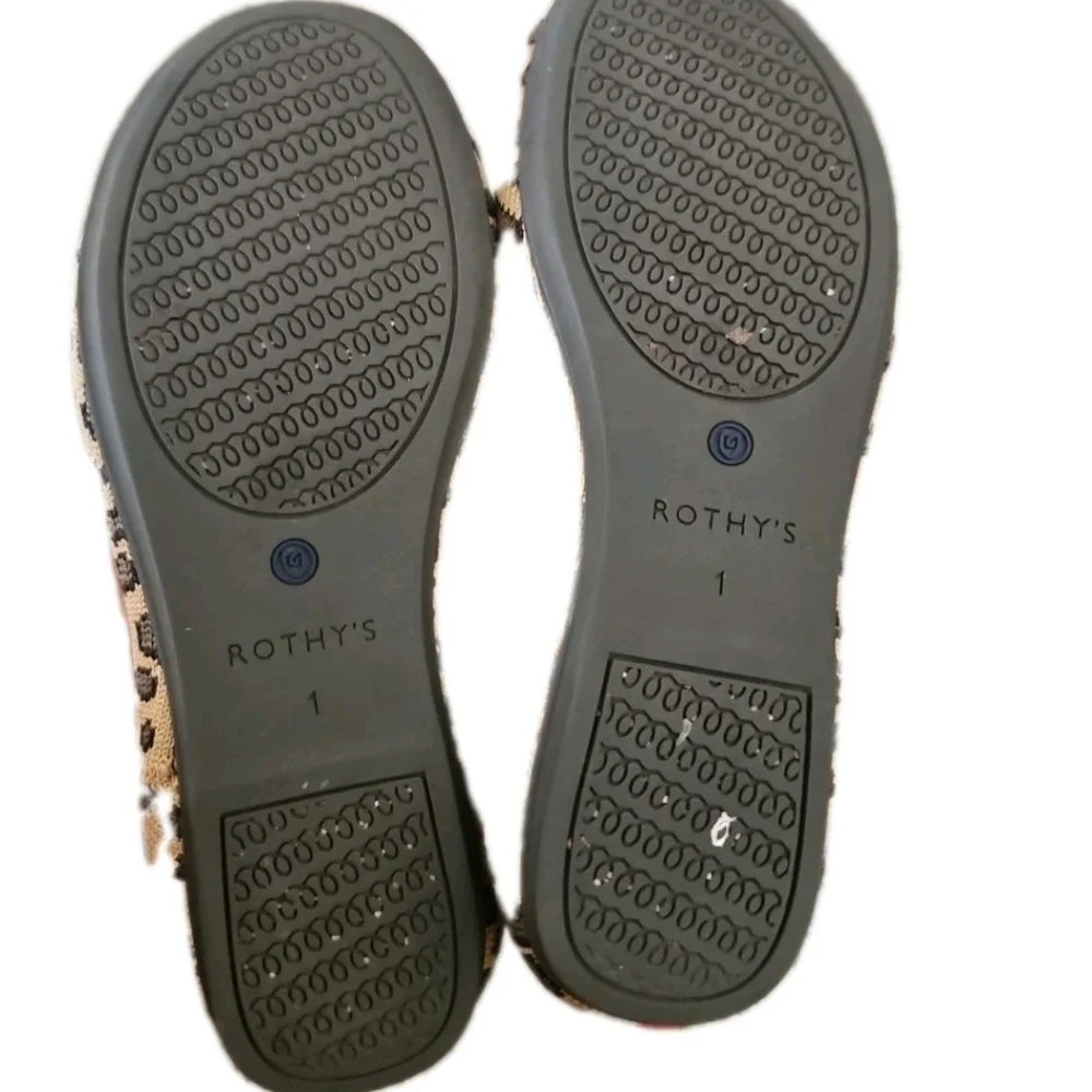 Rothy's Kids Leopard Slip-On Flats with Blue Trim